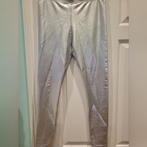 AMERICAN APPAREL METALLIC SILVER LEGGINGS